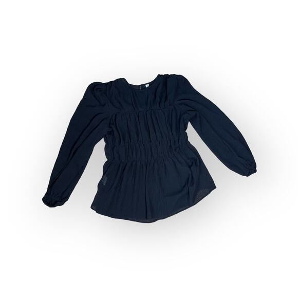 Mango MNG Black Balloon Sleeve Semi Sheer Top - Picture 8 of 8